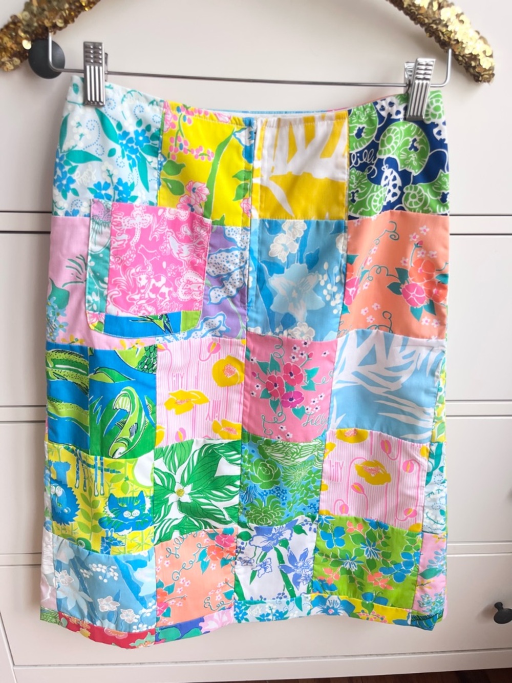 Lilly Pulitzer Rare Vintage 1960s, 1970s The Lilly Skirt PATCHWORK Skirt - Picture 2 of 8